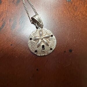 Elegant Silver Sand Dollar Pendant Necklace